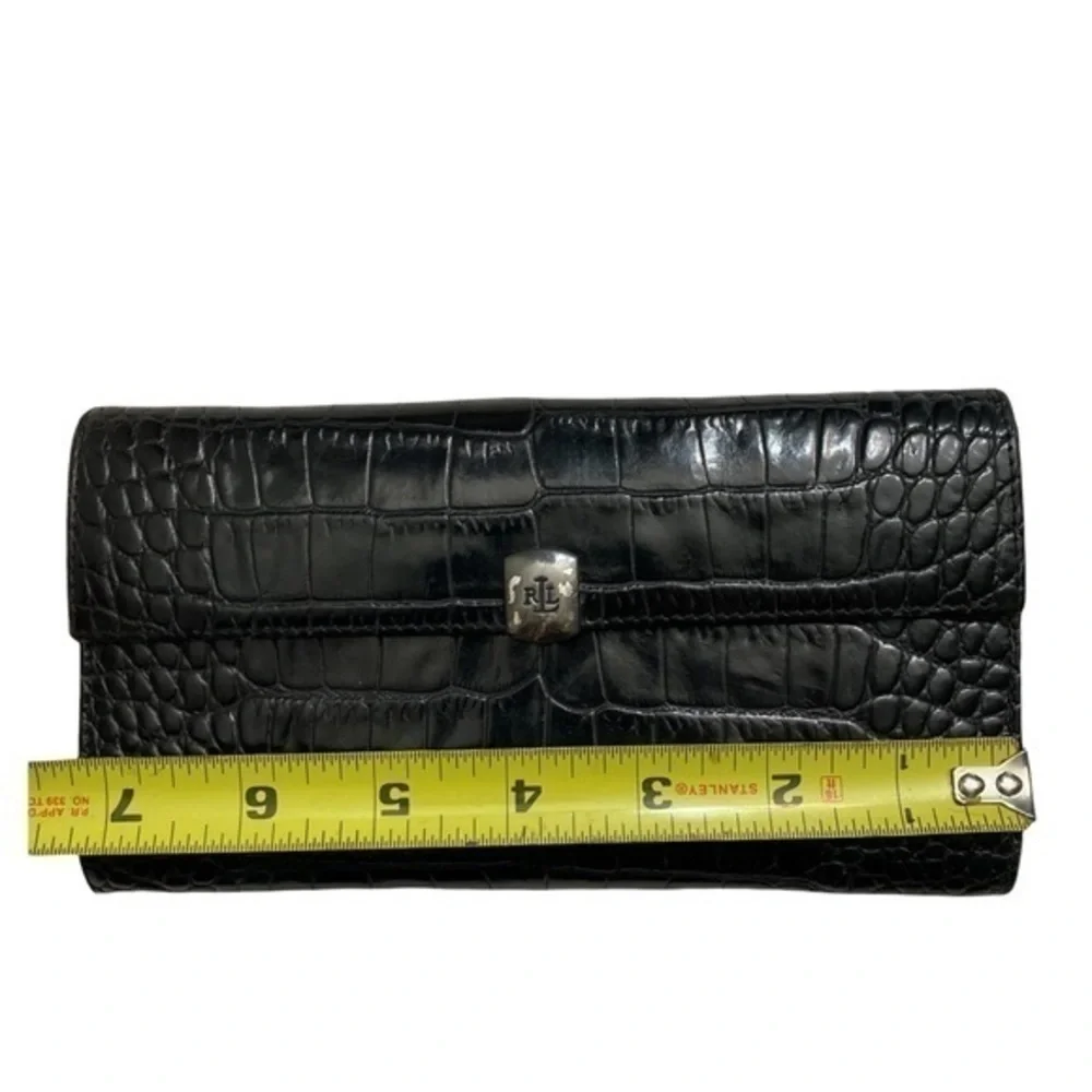 Lauren Ralph Lauren black embossed leather vintage wallet